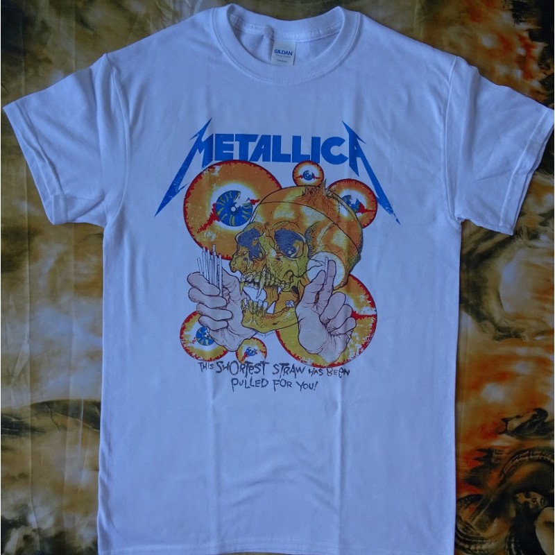 white metallica shirt