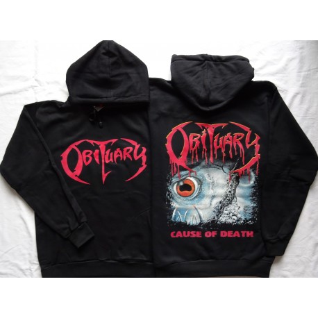 Obituary Cause of Death Hoodie Kapuzenjacke Hooded Sweatshirt Hoody Death Metal