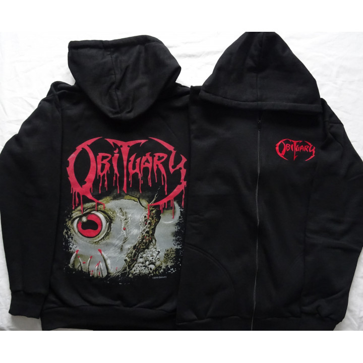 Obituary Cause of Death Zipper Hoodie Official Classic Florida Death Metal 