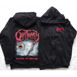 Obituary Cause of Death Zipper Hoodie Official Classic Florida Death Metal 