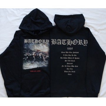 Bathory Blood Fire Death Official Black Hooded Sweatshirt Sweater Front & Back Print Edition Quorthon Seth Legend of Black Metal