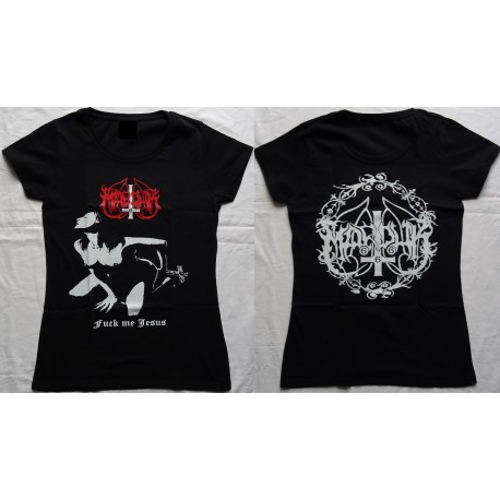 Marduk Fuck Me Jesus Official T-Shirt Girly Women Black Fucking Metal 