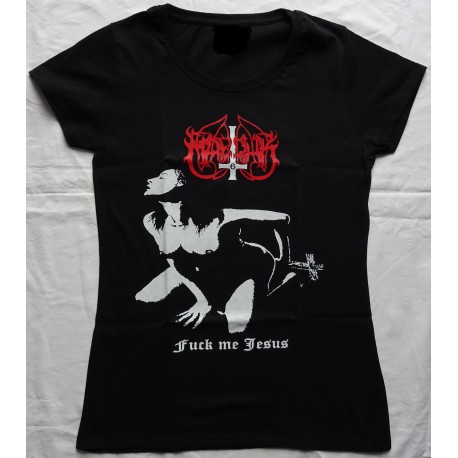 Marduk Fuck Me Jesus Official T-Shirt Girly Women Black Fucking Metal