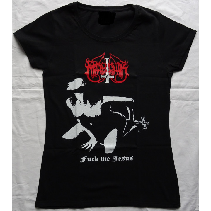 Marduk Fuck Me Jesus Official T-Shirt Girly Women Black Fucking Metal