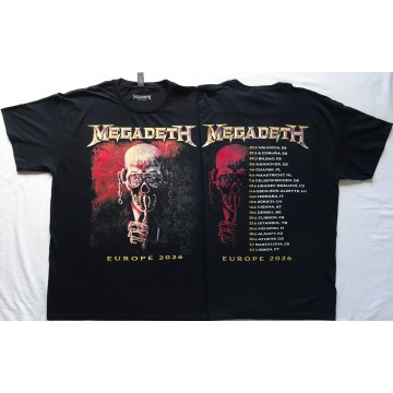 Megadeth Europe Tour 2026 Free Shipping Official T-Shirt Tour Dates Kostenloser Versand