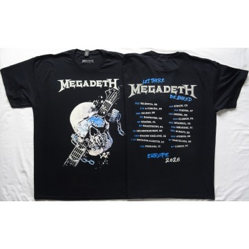 Megadeth Europe Tour 2026 Free Shipping Official T-Shirt Tour Dates Kostenloser Versand