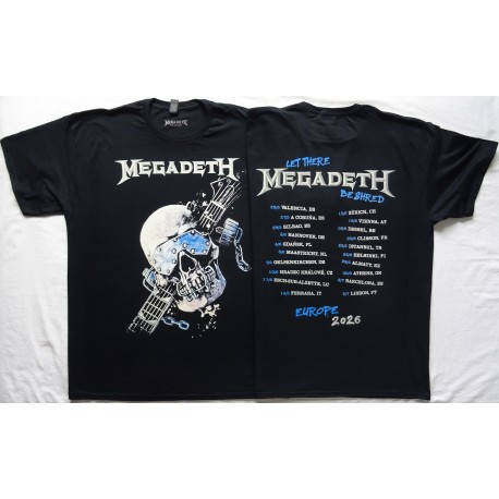 Megadeth Europe Tour 2026 Free Shipping Official T-Shirt Tour Dates Kostenloser Versand