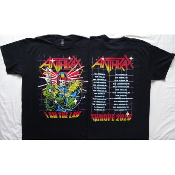 Anthrax Europe Tour 2026 Free Shipping Official T-Shirt Tour Dates Kostenloser Versand Cyber Judge EU Tour Dateback Tee