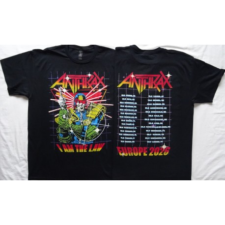 Anthrax Europe Tour 2026 Free Shipping Official T-Shirt Tour Dates Kostenloser Versand Cyber Judge EU Tour Dateback Tee