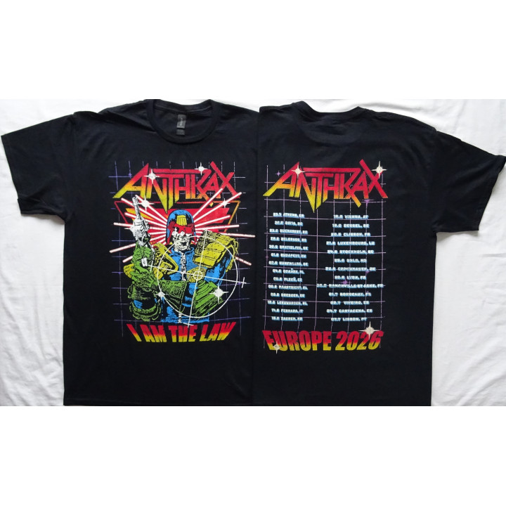 Anthrax Europe Tour 2026 Free Shipping Official T-Shirt Tour Dates Kostenloser Versand Cyber Judge EU Tour Dateback Tee