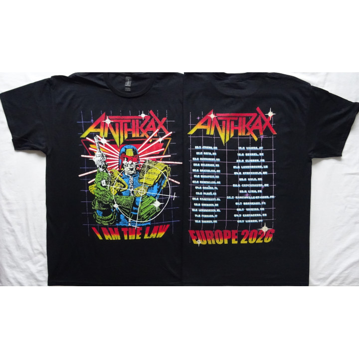 Anthrax Europe Tour 2026 Free Shipping Official T-Shirt Tour Dates Kostenloser Versand Cyber Judge EU Tour Dateback Tee