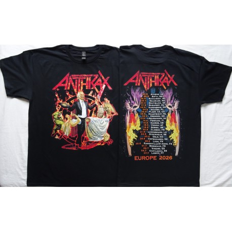 Anthrax Europe Tour 2026 Free Shipping Official T-Shirt Tour Dates Kostenloser Versand Cursum Perficio EU Tour Dateback Tee