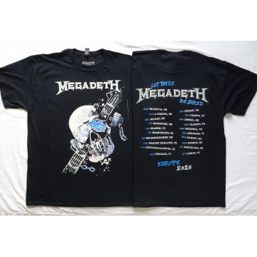 Megadeth Europe Tour 2026 Free Shipping Official T-Shirt Tour Dates Kostenloser Versand