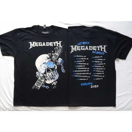 Megadeth Europe Tour 2026 Free Shipping Official T-Shirt Tour Dates Kostenloser Versand