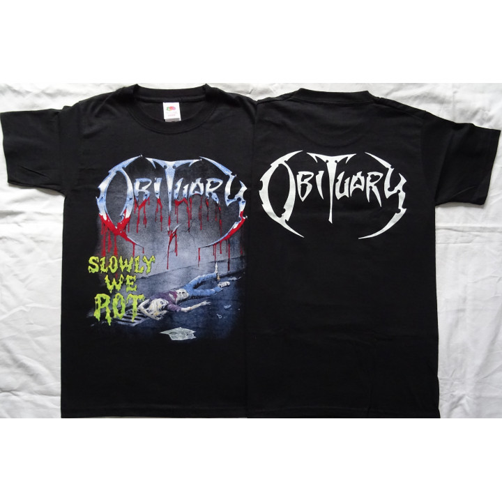 Obituary Slowly We Rot Free Shipping Official T-Shirt Florida Death Metal Classic From the Death Metal 