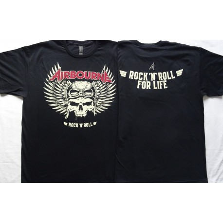 Airbourne R 'n' R Boneshaker Free Shipping Official T-Shirt Rock 'N' Roll For Life