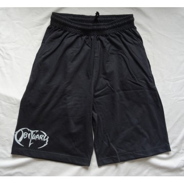 Obituary Black Shorts with White Obituary Logo Size S Imported from the U.S.A. Florida Death Metal