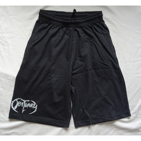 Obituary Black Shorts with White Obituary Logo Size S Imported from the U.S.A. Florida Death Metal