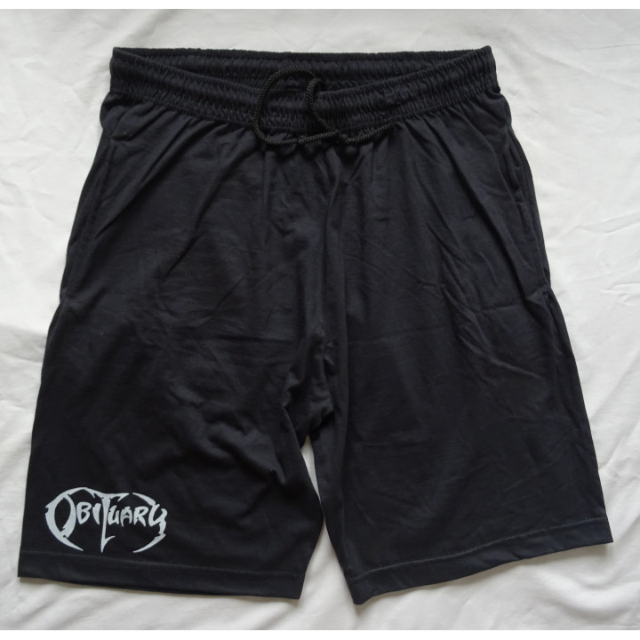 Obituary Black Shorts with White Obituary Logo Size L Imported from the U.S.A. Florida Death Metal