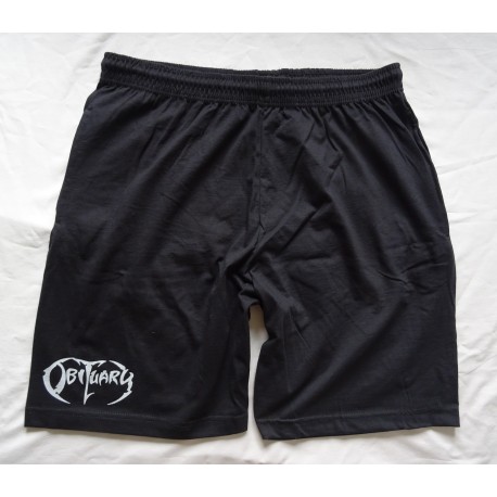 Obituary Black Shorts with White Obituary Logo Size XL Imported from the U.S.A. Florida Death Metal