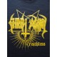 Christ Agony Faithless T-Shirt Gold Logo The Return Of The Black Metal Legend Free Shipping 