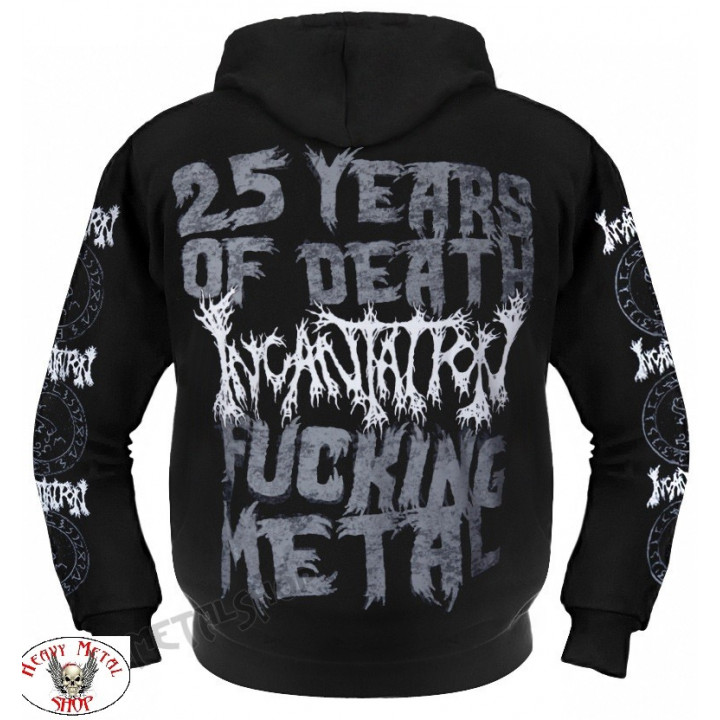 INCANTATION OFFICIAL ZIPPER HOODIE ,,DELIVERANCE,, TWENTY FIVE YEARS OF DEATH FUCKING METAL