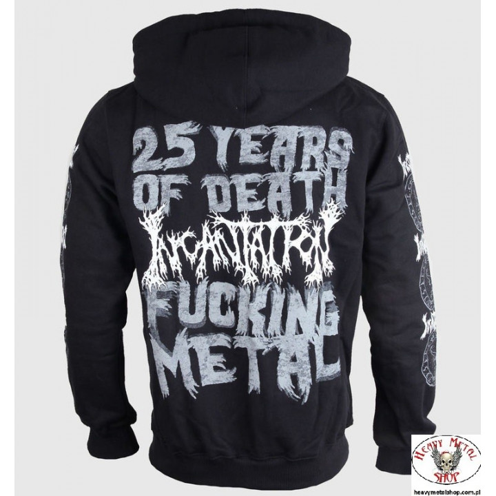 INCANTATION OFFICIAL ZIPPER HOODIE ,,DELIVERANCE,, TWENTY FIVE YEARS OF DEATH FUCKING METAL