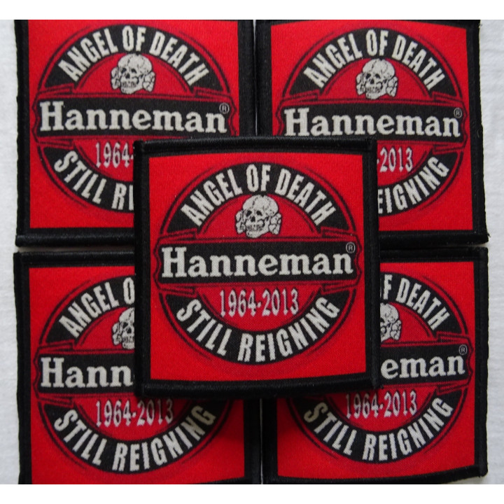 HANNEMAN ANGEL OF DEATH STILL REIGNING 1964 - 2013  RED TRIBUTE PATCH JEFF HANNEMAN SLAYER 