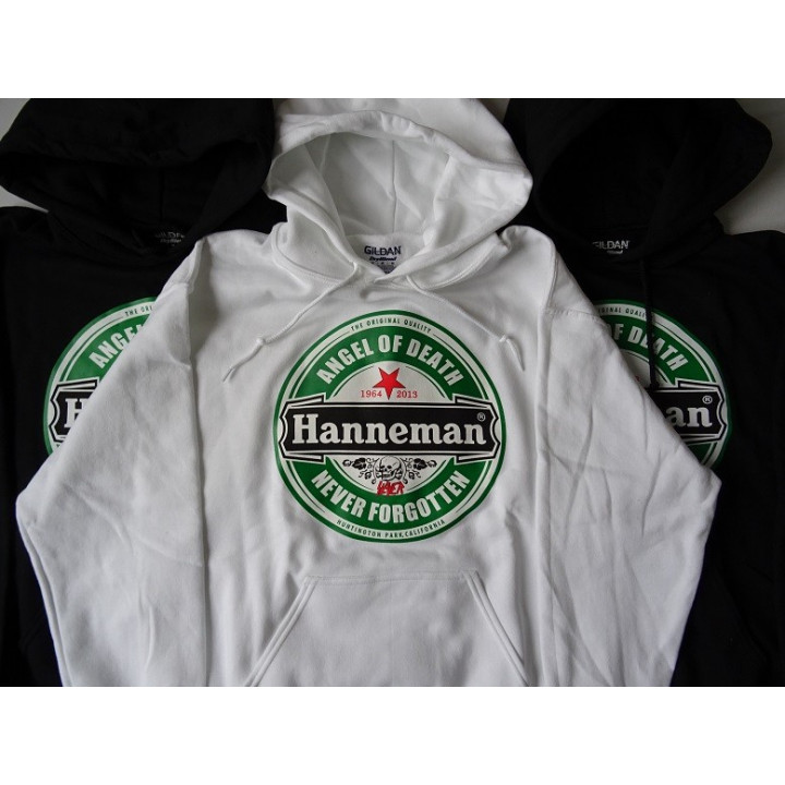 Slayer Angel of Death Jeff Hanneman 1964 - 2013 Never Forgotten Huntington Park California White Hoodie Gildan Men DryBlend™