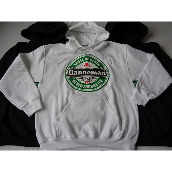 Slayer Angel of Death Jeff Hanneman 1964 - 2013 Never Forgotten Huntington Park California White Hoodie Gildan Men DryBlend™