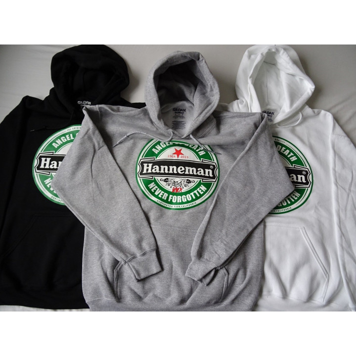 Slayer Angel of Death Jeff Hanneman 1964 - 2013 Never Forgotten Huntington Park California Grey Hoodie Gildan Men DryBlend™