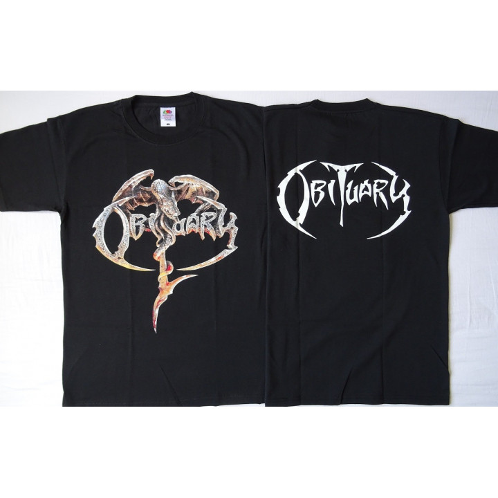 Obituary Logo Dragon Original Official Black T-Shirt 