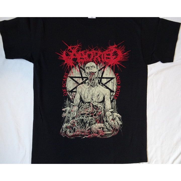 Aborted Global Flatline T-Shirt Of Scabs and Boils Official T-Shirt Brutal Death Fucking Metal 