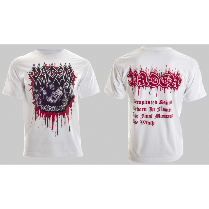 Vader Necrolust Demo 1989 Official White T-Shirt Death Metal 