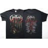 Obituary Inked In Blood America Tour Dates 2016 Blood Soaked American Flag with Tour Dates Official T-Shirt