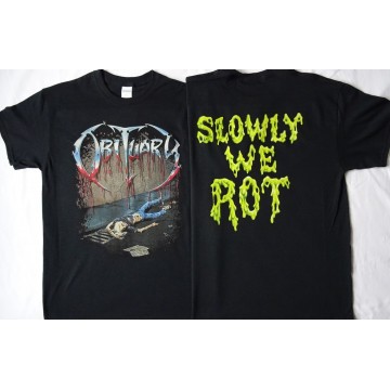 Obituary Slowly We Rot Free Shipping Official T-Shirt Florida Death Metal Classic From the Death Metal