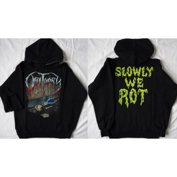 Obituary Slowly We Rot Free Shipping Hoodie Kapuzenjacke Hooded Sweatshirt Hoody All Size Alle Größe Death Metal