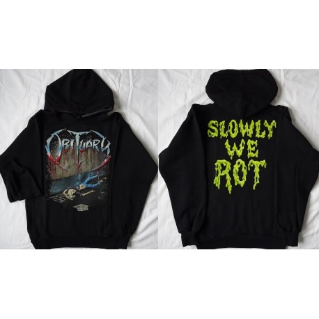 Obituary Slowly We Rot Free Shipping Hoodie Kapuzenjacke Hooded Sweatshirt Hoody All Size Alle Größe Death Metal