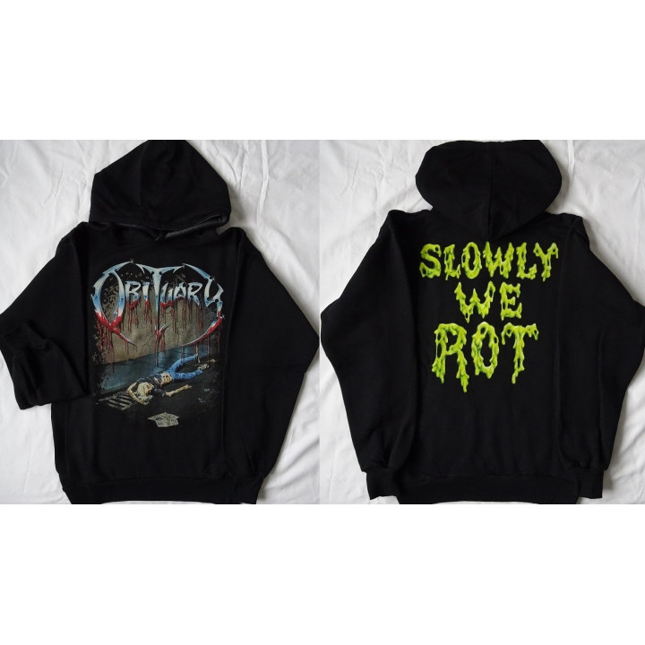 Obituary Slowly We Rot Free Shipping Hoodie Kapuzenjacke Hooded Sweatshirt Hoody All Size Alle Größe Death Metal