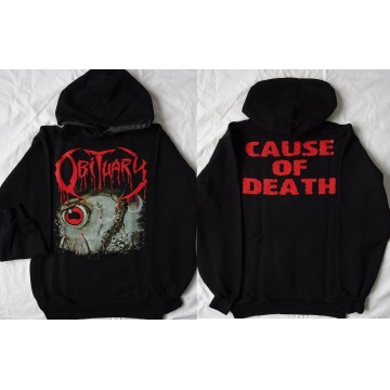 Obituary Cause of Death Hoodie Kapuzenjacke Hooded Sweatshirt Hoody All Size Alle Größe Death Metal