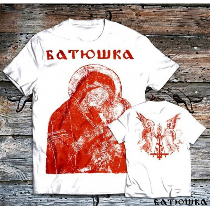 BATUSHKA LITOURGIYA RED MARY OFFICIAL WHITE T-SHIRT
