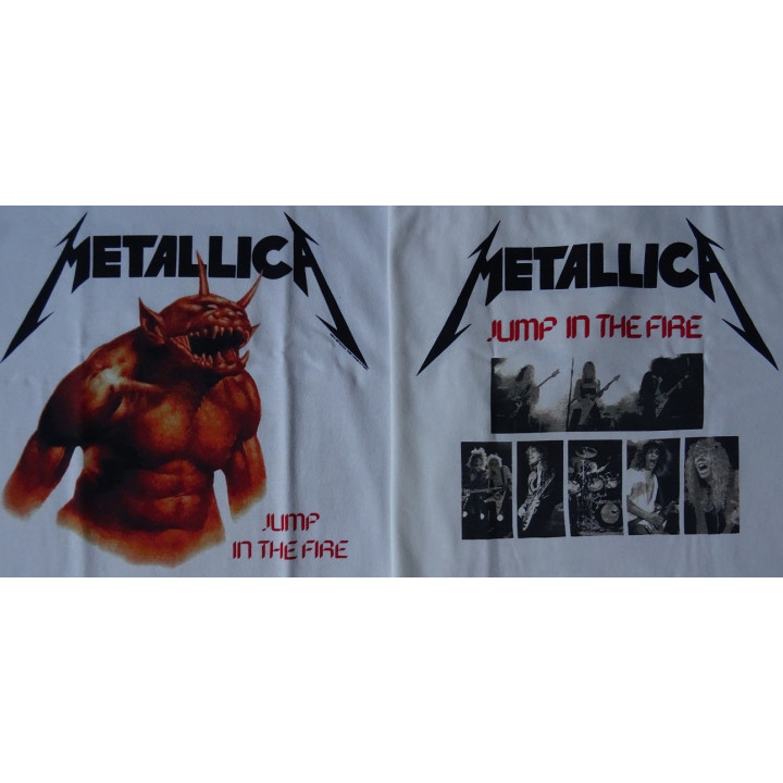 Metallica Jump In The Fire Kill 'Em All  Official Longsleeve T-Shirt White / Black Sleeve Classic Thrash Metal