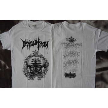 Immolation American Atonement Us Tour 2017 Official White T-Shirt 