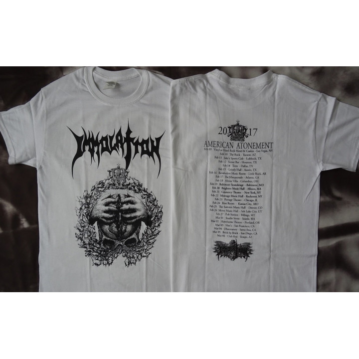 Immolation American Atonement Us Tour 2017 Official White T-Shirt 