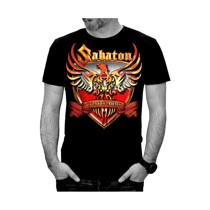 SABATON Official T-Shirt Coat Of Arms POLAND FIRST TO FIGHT Official Merchandise Sabaton