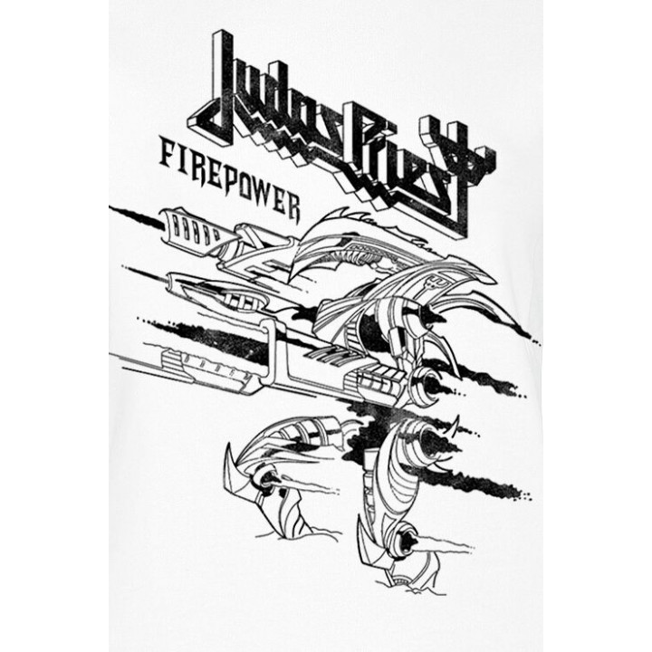 JUDAS PRIEST Firepower GIRLY WOMEN Drawing White Official T-Shirt