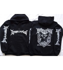 IMMORTAL Northern Chaos Gods TRUE NORWEGIAN BLACK METAL ZIPPER HOODIE OFFICIAL 