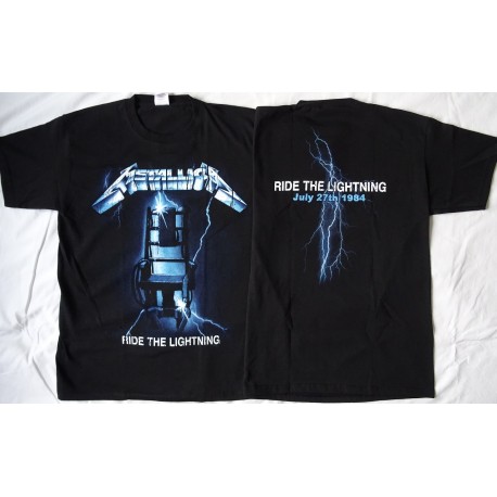 Metallica Ride the Lightning July 27th 1984 Official T-Shirt Classic Thrash Metal REAL PHOTO ! (NO PHOTO SHOP !)