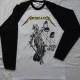Metallica …And Justice for All Official Longsleeve T-Shirt White / Black Sleeve Classic Thrash Metal