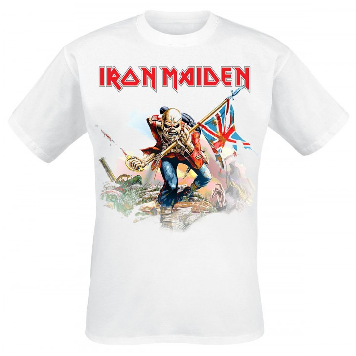 IRON MAIDEN Official The Trooper White T-shirt Free Shipping!